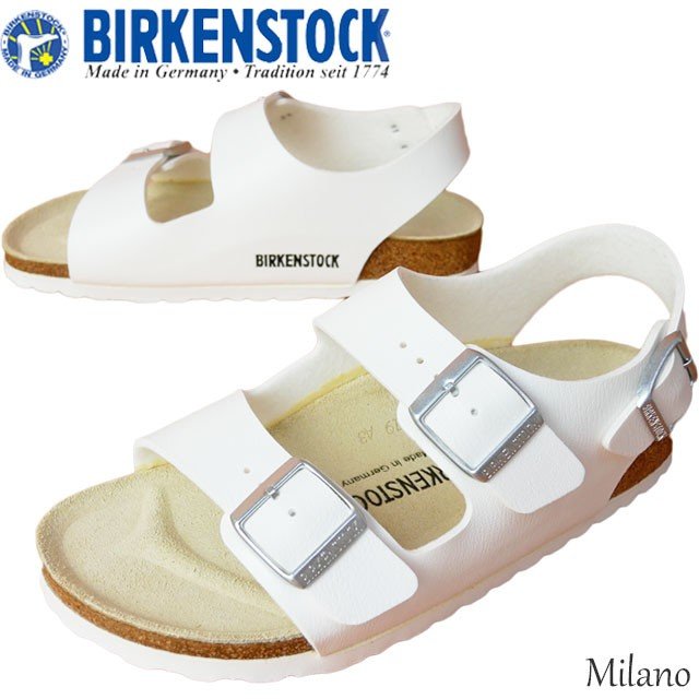 【あす楽】ビルケンシュトック BIRKENSTOCK ミラノ BS メンズ レディース サンダル コンフォートサンダル ストラップサンダル ホワイト 白 ノーマル幅 ナロー幅 0034731/0034733 【送料無料】 evid