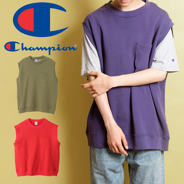 \ポイント7倍 12/1迄/チャンピオン Champion スウェット メンズ レディース C5-V001 ベスト プルオーバー トップス オーバーサイズ ロゴ...