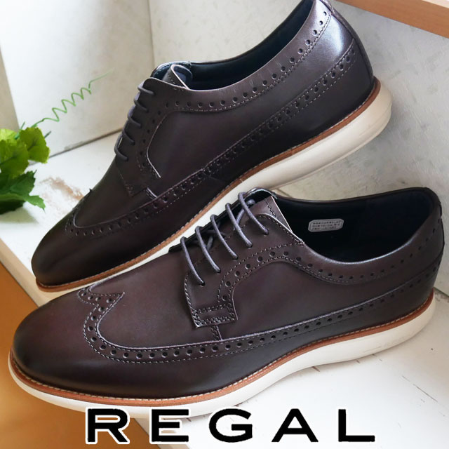 【最大7%クーポン】【送料無料】【あす楽】リーガル REGAL メンズ ビジネスシューズ ウイングチップ ドレススニーカー 革靴 紳士靴 通勤 カジュアルシューズ 73WR ダークブラウン 本革 レザーシューズ evid