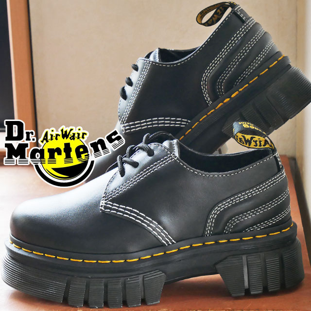 【あす楽】 ドクターマーチン Dr.Martens メンズ レディース 3ホールシューズ AUDRICK 3I QLTD SHOE ローカット 厚底 カジュアルシューズ オックスフォードシューズ 靴 27812001 ブラック 黒 【送料無料】 evid