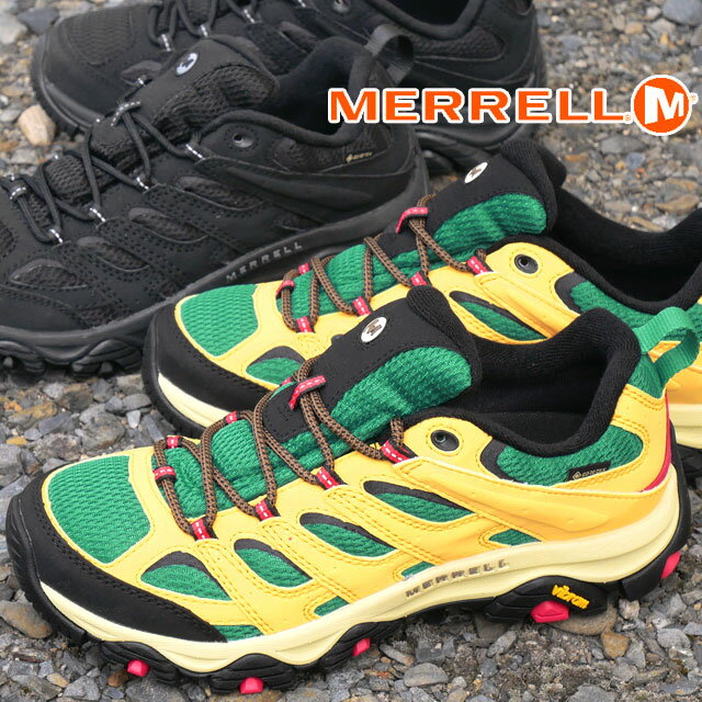 ＼最大5%クーポン有 5/16 1:59迄／メレル MERRELL メンズ ハイキングシューズ モアブ 3 シンセティック ゴアテックス 防水 トレッキングシューズ アウトドア ローカット J500241 イエロー J500239 トリプルブラック 黒 靴 送料無料 あす楽 evid