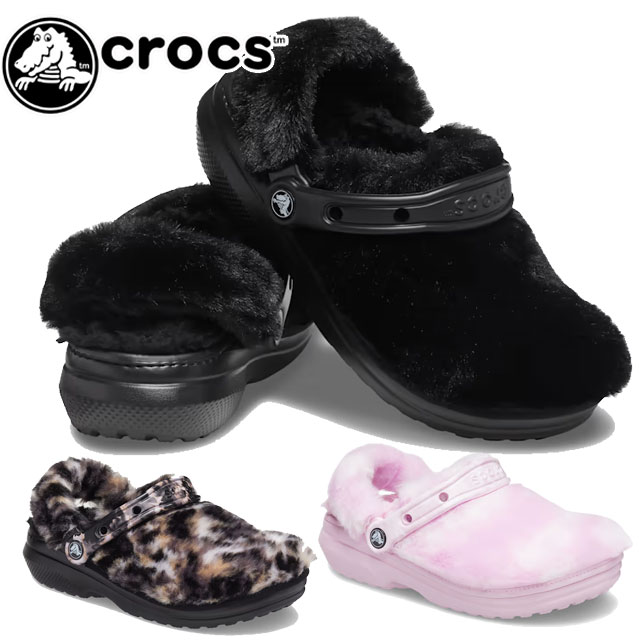 クロックス クロックス crocs レディース サンダル クラシック ファー シュアー クロッグサンダル カジュアルシューズ コンフォートサンダル ファー ふわふわ 防寒 207303 001 ブラック 黒 0C4 ブラック/マルチ 6SU バレリーナピンク/ホワイト 靴 送料無料 あす楽 evid