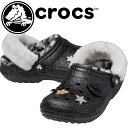 ＼ポイント7倍 4/20限定／クロックス crocs レディース サンダル クラシックラインド ディスコ グリッタークロッグ クロッグサンダル カジュアルシューズ コンフォートサンダル 208075 0ZS シマー 靴 ふわふわ エコファー テレワーク 在宅勤務 送料無料 あす楽 evid |6