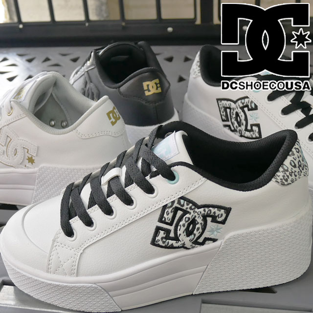 ディーシーシューズ DC SHOES レディース 厚底 スニーカー チェルシー ライト ウェッジ ローカット ウエッジソール チャンキーソール カジュアルシューズ DW231601 201 ブラック/ゴールド 黒 CHE チーター WG1 ホワイト/ゴールド 白 靴 送料無料 あす楽 evid |6