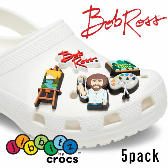 \ポイント7倍 11/27 1:59迄/クロックス crocs メンズ レディース ジビッツ jibbitz 10010562 ボブ・ロス 5パック ラバークロ...