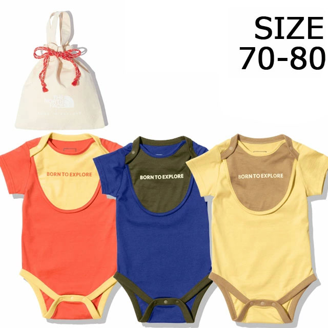 \ポイント7倍 11/27 1:59迄/ザ・ノース・フェイス ベビー ロンパースセット NTB12354 ショートスリーブロンパース&2Pビブ セット オールイ...