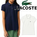 【最大500円引クーポン有】【メール便送料無料】ラコステ LACOSTE 女の子 子供靴 キッズ ジュニア Girls スカラップカラー ミニピケポロシャツ トップス 半袖 アパレル ウェア PJ3594 ショートスリーブ 綿100％ 服 evid