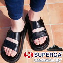 \最大7%クーポン有 6/25限定/スペルガ SUPERGA レディース 厚底 サンダル 1918スライド ダブルバンド プラットフォーム スライドサンダル レ...