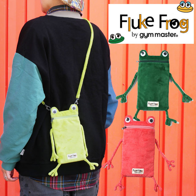 ＼最大1000円クーポン有 6/2迄／ジムマスター gymmaster フロックフロッグ Fluke Frog メンズ レディース カエルスマホポーチ スマホケース お財布 ショルダーポーチ バッグ 携帯 スマートフォン 小物 F921617 ピンク ライム グリーン 蛙 送料無料 evid |2