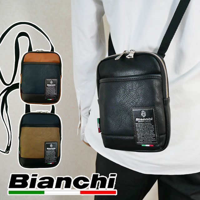 Bianchi ボディバッグ メンズ ビアンキ Bianchi メンズ レディース バッグ PUレザーミニショルダーバッグ 斜め掛け 肩掛け 縦型 ボディバッグ バック BAG TBPI-33 かばん 鞄 送料無料 あす楽 evid