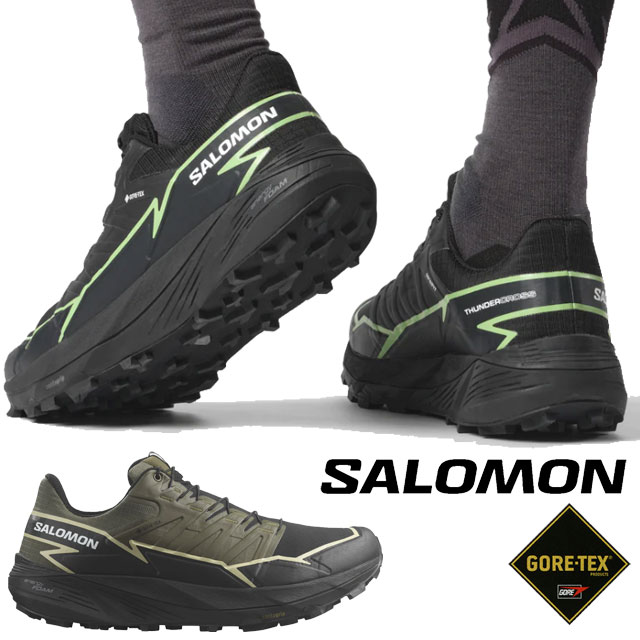 サロモン SALOMON サンダークロス ゴアテックス スニーカー メンズ トレイルランニングシューズ アウトドア 防水 防滑 全天候型 472790 ブラック 473834 オリーブ クイックレース ローカット カジュアル 靴 送料無料 あす楽 evid