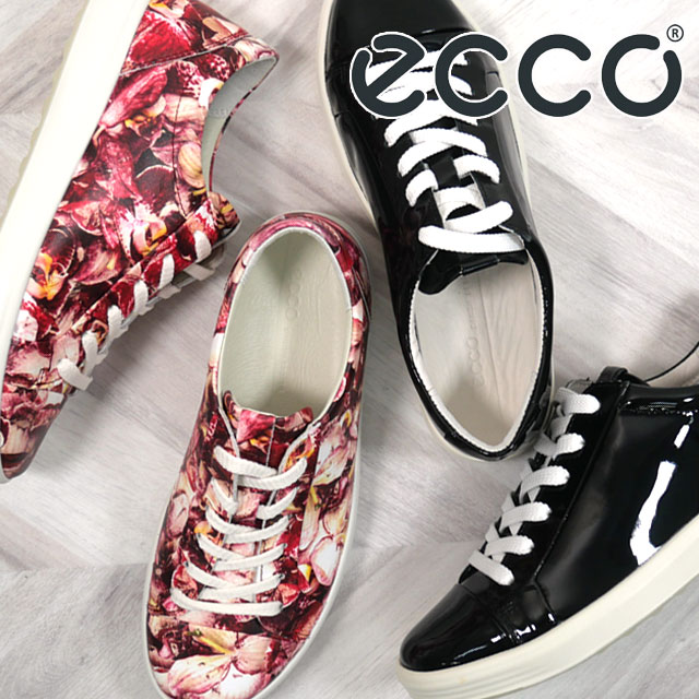 エコー レディース ecco スニーカー ソフト 7 W カジュアルシューズ ローカット レザースニーカー 470303 01001 ブラック 60823 マルチフラワー 紐靴 本革 送料無料 あす楽 evidのサムネイル