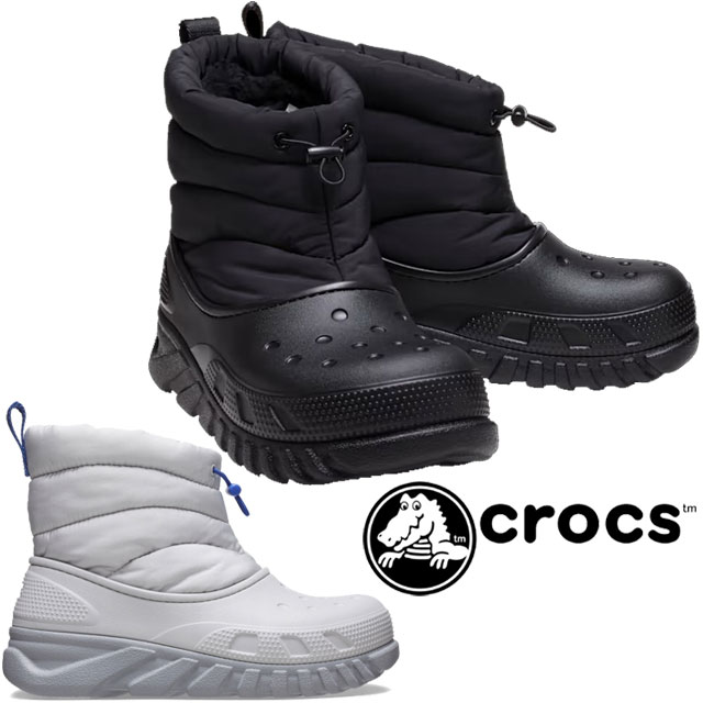 クロックス スノーブーツ メンズ クロックス crocs メンズ スノーブーツ レディース 雪道対応 スノーシューズ デュエット マックス 2 ブーツ 厚底 ウインターブーツ ショートブーツ ショート丈 カジュアルシューズ 防寒 208773 001 ブラック 黒 1FT アトモスフィア 靴 送料無料 あす楽 evid