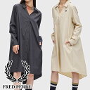 ＼ポイント5倍 5/6迄／フレッドペリー シャツワンピース レディース D7173 フィッシュテール ヘム シャツドレス トップス 長袖 アパレル きれいめ 開襟シャツ 膝丈 カジュアル 羽織 オープンカラー 297 アンカーグレー 691 オートミール 服 送料無料 あす楽 evid