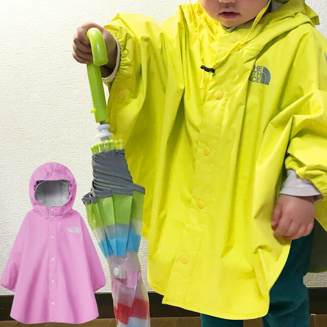 楽天ワールド靴店ザ・ノース・フェイス レインポンチョ ベビー NPB12308 レインコート キッズ 雨具 カッパ 男の子 防水 女の子 子供用 撥水 フード アウトドア キャンプ 遠足 登園 旅行 アパレル 黄色 紫 メール便送料無料 evid