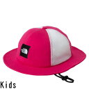 ザ・ノース・フェイス 帽子 キッズ ジュニア NNJ02002 スクエアロゴメッシュハット 女の子 ハット メッシュ 紫外線対策 熱中症対策 あご紐 日除け ア...