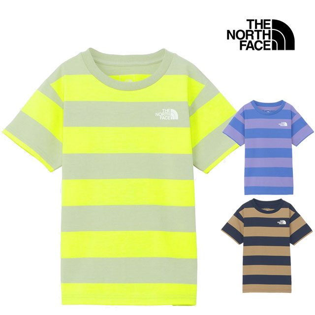 ザ・ノース・フェイス Tシャツ キッズ 男の子 NTJ32321 半袖 女の子 ボーダー ティーシャツ ジュニア クルーネック 子供服 丸首 トップス 防汚加工 カジュアル アウトドア キャンプ ショートスリーブフィールドボーダーティー メール便送料無料 evid