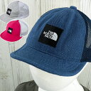 \ポイント8倍 9/18限定/ザ・ノース・フェイス 帽子 キッズ ベビー NNB02000 スクエアロゴメッシュキャップ 子供 スクエアロゴ サイズゴム調整 ア...