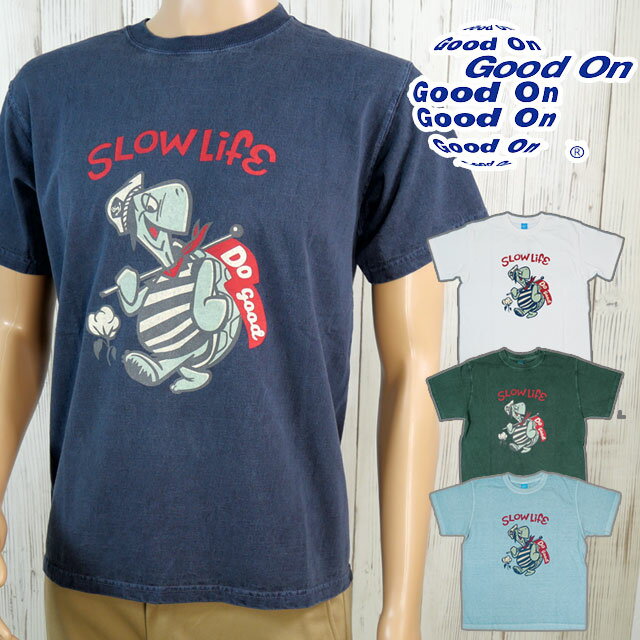 \ポイント7倍 12/1迄/グッドオン Tシャツ メンズ スローライフ S/S Tシャツ 半袖 レディース トップス Hirockshow クルーネック 亀 メ...