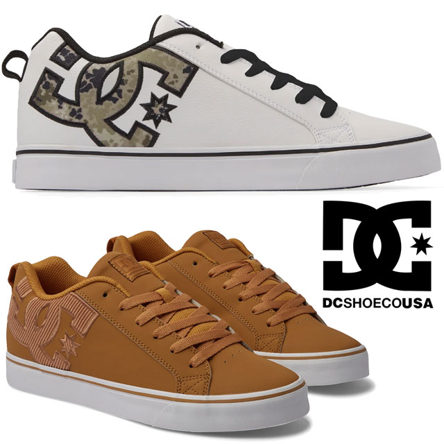 ディーシーシューズ コート バルク SE SN スニーカー メンズ 白 靴 ホワイト/プリント カモフラージュ ローカット タン/ブラウン レースアップ カジュ...
