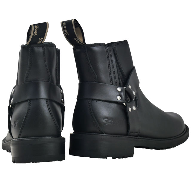 ＼ポイント8倍 8/8迄／ショット ショートブーツ リングブーツ メンズ ショート丈 日本製 レザーブーツ メイドインジャパン 本革 S24102 ブラック 黒 靴 送料無料 evid