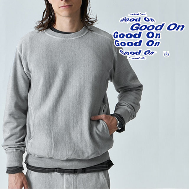 \ポイント7倍 12/1迄/グッドオン ヘビークルースウェット メンズ GOBW1912 トップス トレーナー プルオーバー クルーネック 無地 カットソー コ...