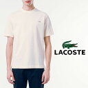 ラコステ トップス アウトラインクロッククルーネックTシャツ メンズ 半袖 レディース アパレル 丸首 カジュアル ウェア わに 鰐 綿100% TH5582 XFJ ベージュ 服 メール便送料無料 最強翌日配送 evid