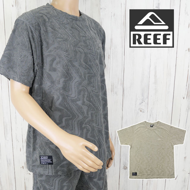 \ポイント7倍 12/1迄/リーフ Tシャツ メンズ RFTEM2502 半袖 ジオメトリックパイル シス クルー Tシャツ ティーシャツ サーフィン トップス...