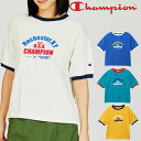 チャンピオン ショートスリーブリンガーTシャツ レディース CW-B316 半袖 ロゴ ティーシャツ プリント トップス アパレル ライン ウェア カジュアル ...