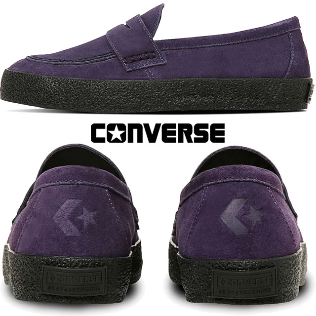 コンバース スリッポン CS ローファー 2 SK メンズ ローカット スケボー カジュアルシューズ スケートボード 33701870 パープル/ブラック スエ...
