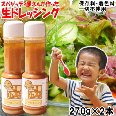 【送料無料】最大1002円引き！酵素を食べる生ドレッシング 2本セットしょうゆ味 たっぷり270g×2本【保存料・着色料不使用】非加熱製法青森県産にんにく使用！スパゲッティ屋さんが作った手作り本格ドレッシング！【クール冷蔵 業務用にも】