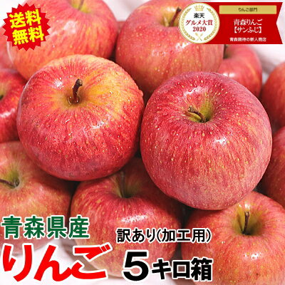 あす楽 青森 りんご 訳あり/加工用 5kg【クール便推奨】常温便送料無料ジュース用や加工用に最適 5kg バラ詰め青森県産 りんご 訳あり 5kg箱 色つき不足・傷あり青森県産りんご5キロ箱【最安値…