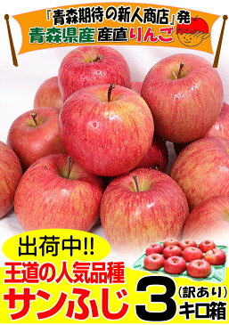 あす楽【送料無料】青森りんご 訳あり サンふじ 3キロ箱りんご 訳あり 3kg箱青森 林檎 3キロ箱 送料無料青森県産 サンふじ お得な訳あり 3kg箱【税込1780円】青森 リンゴ 3kg箱 大小様々