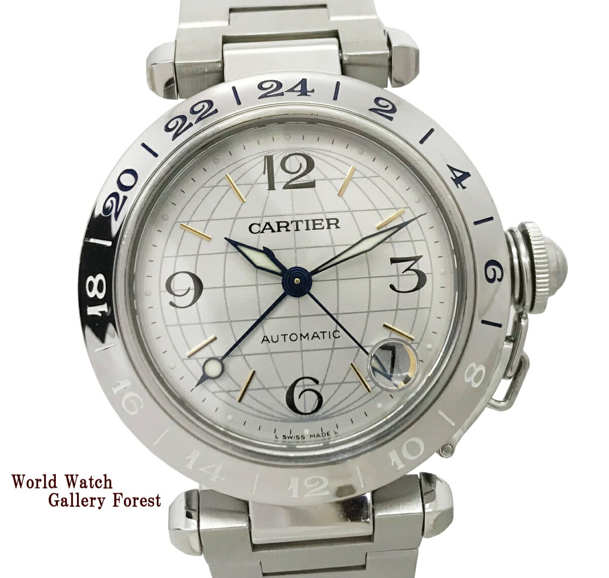 【中古】カルティエ Cartier パシャC メリディアン GMT W31078M7 腕時計 自動巻き ユニセックス 外装仕上げ済み