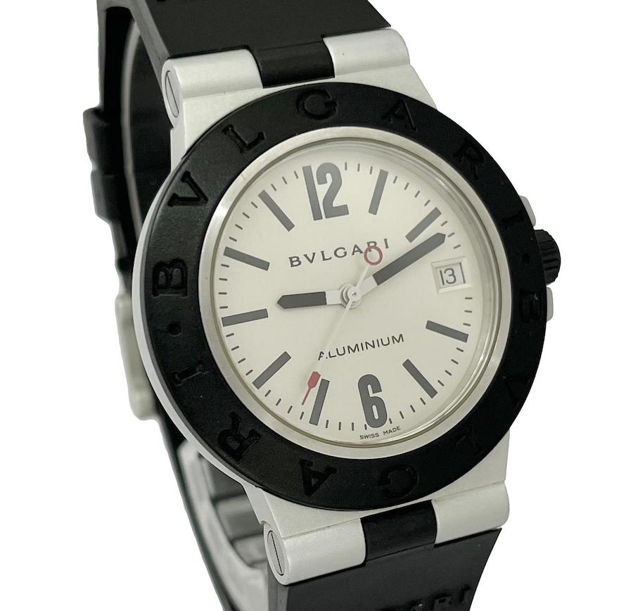 新作品質保証 BVLGARI ブルガリ アルミニウム AL38TA 中古 メンズ腕時計 自動巻き シルバー文字盤 AL × ラバー：World Watch FOREST 腕時計専門店 特価在庫