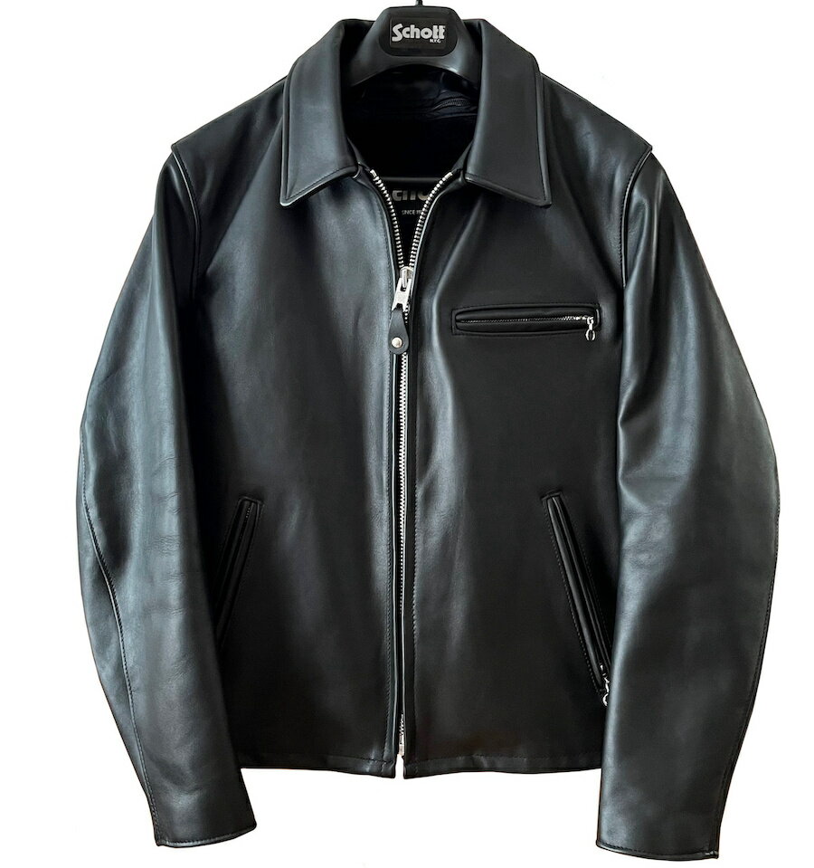 ☆AA品☆Schott ショット 襟付きトラッカージャケット 643 シングルライダース 38サイズ 本革 USAモデル