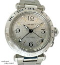 パシャ カルティエ Cartier パシャC メリディアン GMT W31029M7 腕時計 自動巻き メンズ レディース シルバー文字盤 外装仕上げ Aランク