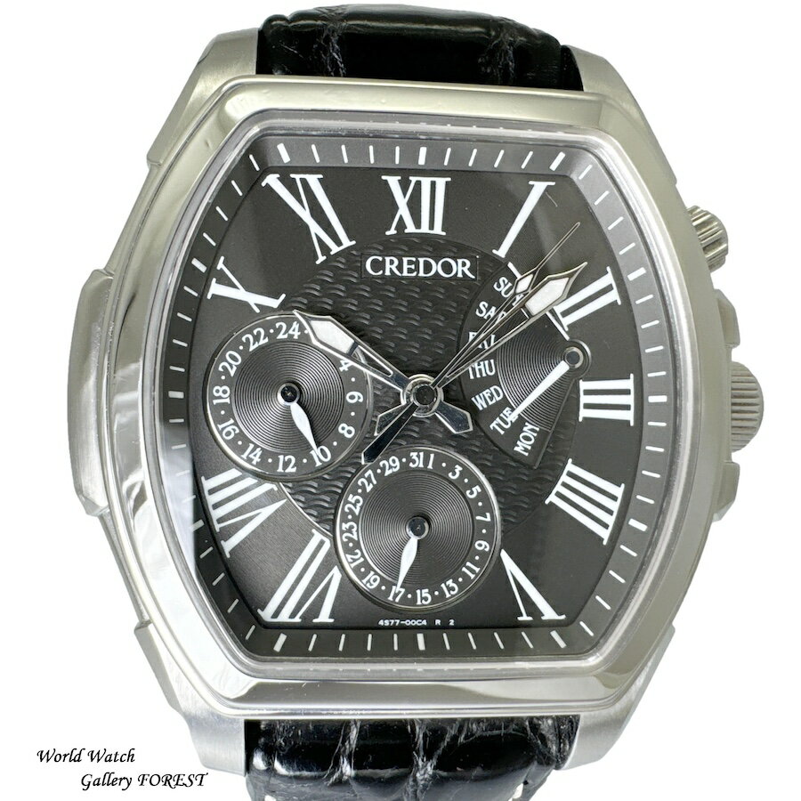 クレドール CREDOR パシフィーク GCBG973 レトログラード 中古 メンズ腕時計 セイコー SEIKO 自動巻き 4S77-00B0 グレー文字盤のサムネイル
