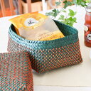 インド パームリーフ Kottan Basket Green Orange S/M/L 3サイズ
