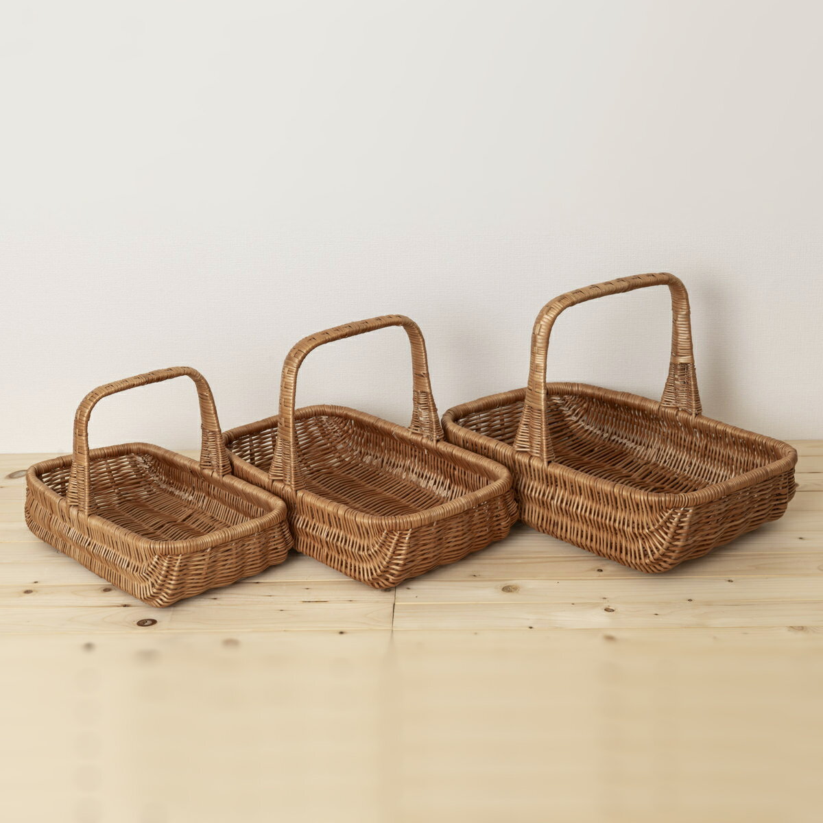 パンバスケット やなぎ S/M/L 3サイズ 買い物かご パンかご 野菜 果物収納 陳列用 横長 浅型 手付き 天..