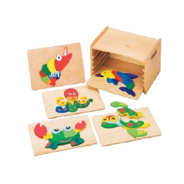 立体パズル 海のいきもの 5枚組 おもちゃ パズル/ドミノ 3-5歳