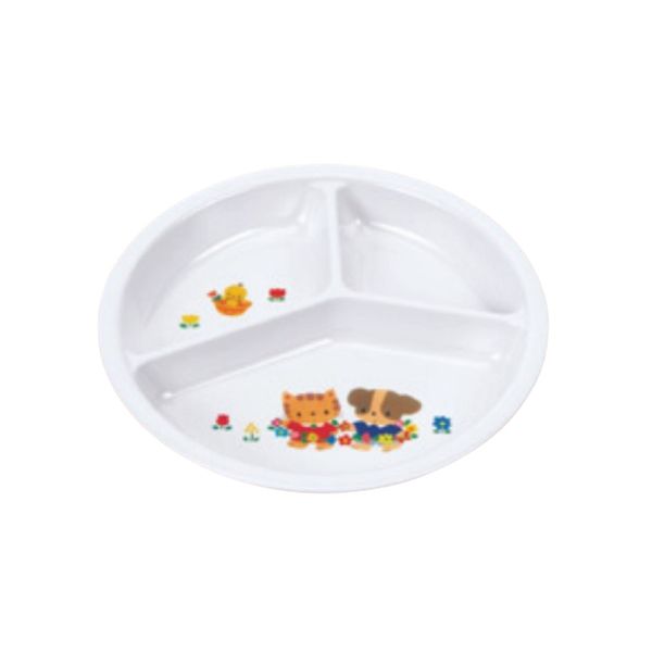 メラミンなかよし三つ仕切皿 未満児向 キッズ用食器 食器類 キッズ