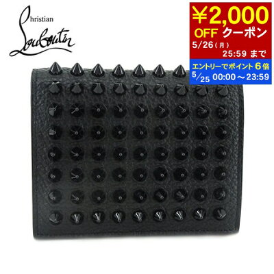 【5/25限定!ポイント6倍】 クリスチャンルブタン CHRISTIAN LOUBOUTIN メンズ 2つ折り財布 PAROS 1165160 BLACK BLACK CM53 ブラック パロス ウォレット 折財布 ミニ財布 サイフ スタッズ 小物 プレゼント 誕生日 クリスマス 【2025春夏新作】