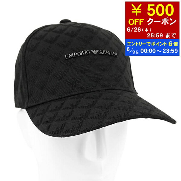 楽天ワールドクラブ 1989【6/25限定！ポイント6倍】 エンポリオアルマーニ EMPORIO ARMANI メンズ レディース キャップ 627924 CC985 BLACK ブラック 00020 ジャカード CAP 帽子 野球帽 小物 ベースボールキャップ 【2025春夏新作】