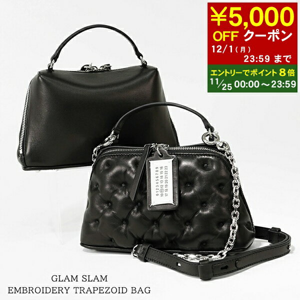 【11/25限定！ポイント8倍】 メゾンマルジェラ Maison Margiela レディース ショルダーバッグ GLAM SLAM EMBROIDERY TRAPEZOID BAG SB1WG0065 P6434 ブラック T8013 グラムスラム エンブロイダリー トラペゾイドバッグ 小物 プレゼント クリスマス 【2025秋冬新作】のサムネイル