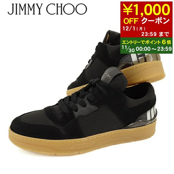 【11/30限定！ポイント6倍】 ジミーチュウ JIMMY CHOO メンズ スニーカー FLORENT M NVT ブラック X BLACK HONEY シュ