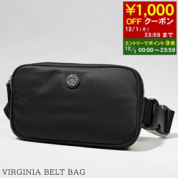 【12/1限定！ポイント9倍】 トリーバーチ TORY BURCH レディース ベルトバッグ VIRGINIA BELT BAG 149530 BLACK ブラック 001 ヴァージニア ベルトバッグ 小物 ボディバッグ ウエストバッグ ウエストポーチ バムバッグ プレゼント 誕生日 クリスマス