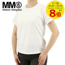【7/18限定!ポイントでのお支払いもポイントアップ】 エムエムシックス メゾンマルジェラ MM6 Maison Margiela レディース Tシャツ S52GC0265 S24312 ホワイト 100 半袖 カットソー クルーネック ロゴ クロップド丈 【プレミアムSTOCK-23SS】