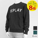 【7/18限定!ポイントでのお支払いもポイントアップ】 リプレイ REPLAY メンズ スウェットシャツ M6938 23040P ブラック 098 グリーン ...