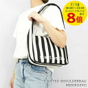 【7/18限定!ポイントでのお支払いもポイントアップ】 マリメッコ marimekko レディース ショルダーバッグ MERIROSVO ブラック オフホワイト ニッティド ショルダーバッグ メリロスヴォ ハンドバッグ ストライプ柄 小物 プレゼント 【2025春夏新作】